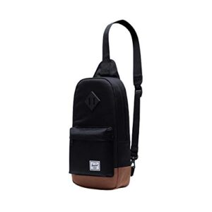 herschel heritage shoulder bag backpack, black, one size 8.0l