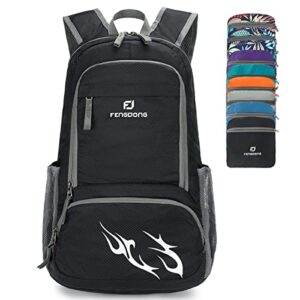 fengdong 35l lightweight foldable waterproof packable travel hiking backpack daypack for men women black