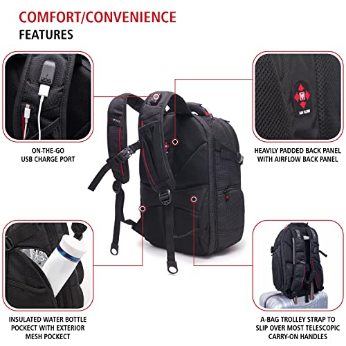 Swiss Eagle TSA-friendly SmartScan Laptop Backpack with USB Port and Shoe Compartment designed to fit 15-inch Notebook