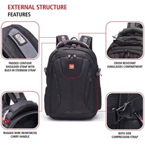 Swiss Eagle TSA-friendly SmartScan Laptop Backpack with USB Port and Shoe Compartment designed to fit 15-inch Notebook
