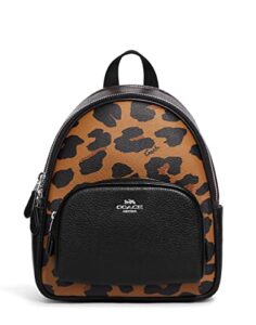coach coach mini court backpack, black/leopard