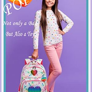 Meetbelify Rolling Backpack for Girls Wheels Backpacks for Elementary Student Kids Wheeled Trolley Trip Luggage for Teen Girls with Lunch Box Pencil Case