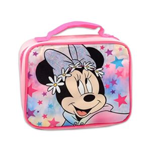 Walt Disney Studio Minnie Mouse Backpack With Lunch Box For Girls, Kids ~ 5 Pc Bundle With 16Inch Minnie School Bag, Lunch Box, Stickers, And More (Minnie Mouse School Supplies)