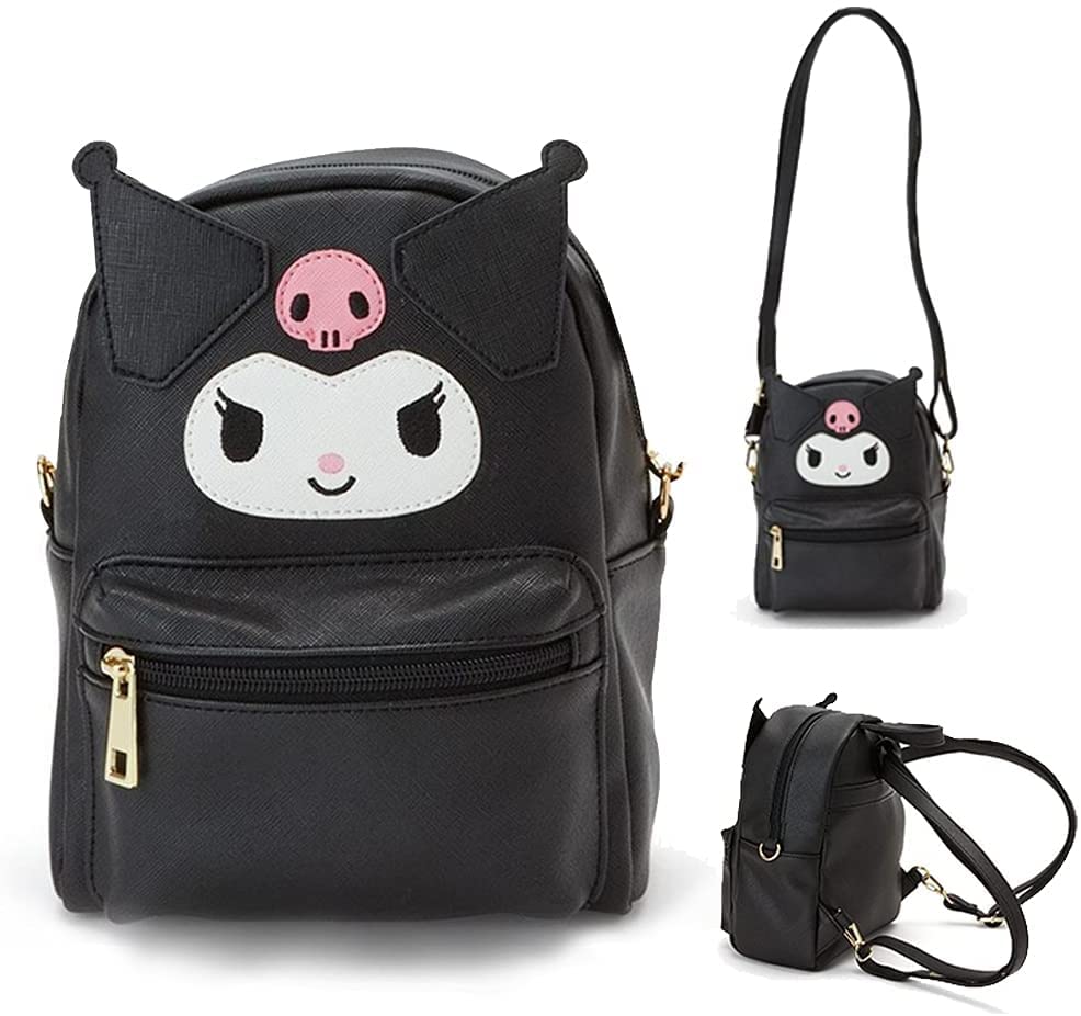 Kawaii Backpack for Girls Anime Mini Backpack Black Cute PU Bag Shoulder Bag For Girl Cosplay