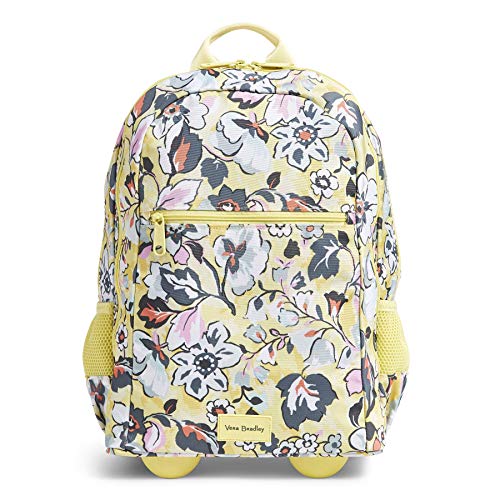 Vera Bradley Recycled Lighten Up Reactive Slim Rolling Backpack, Sunny Garden,One Size