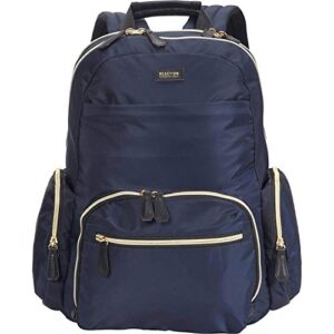 kenneth cole reaction women’s sophie backpack silky nylon 15″ laptop & tablet rfid bookbag for school, work, & travel, navy, one size