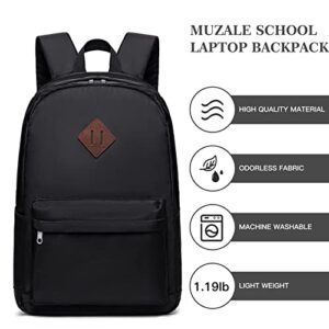School Backpack for Women & Men - Casual School Backpack Water Resistant Bookbag with Laptop & Bottle Side Pockets for Boys Girls School Bag for Elementary Middle High School College Students
