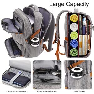 aokur Laptop Backpack,Computer Backpack,17.3 Inch Travel Backpack Flight Approved,Extra Large Backpack Heavy Duty TSA Big Capicity Backpack for Colleage School Bookbag,Grey