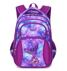 kids backpack for girls preschool elementary kindergarten mermaid school bag 15.6″ multifunctional cute large capacity
