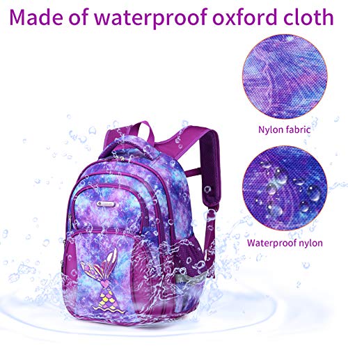 Kids Backpack for Girls Preschool Elementary Kindergarten Mermaid School Bag 15.6″ Multifunctional Cute Large Capacity