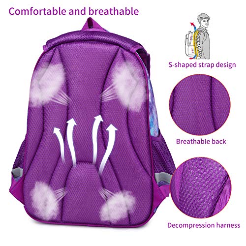 Kids Backpack for Girls Preschool Elementary Kindergarten Mermaid School Bag 15.6″ Multifunctional Cute Large Capacity