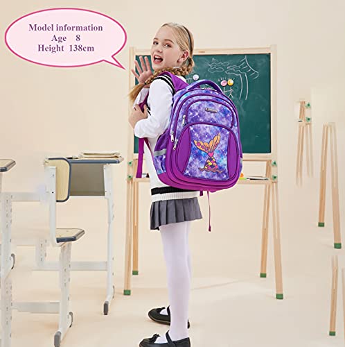 Kids Backpack for Girls Preschool Elementary Kindergarten Mermaid School Bag 15.6″ Multifunctional Cute Large Capacity