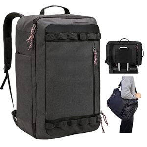 TRAILKICKER 48L Travel Backpack Flight Approved Carry On Backpack Weekender Bag for Men & Women Business Executive (48L Charcoal Grey)