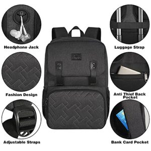 Lunch Backpack for Women, Insulated Cooler Work Laptop Backpacks with USB Charging Port, Waterproof Travel Computer Bag School Lunchbox Daypack College Bookbag Gift for Men Fits 15.6 Inch Notebook