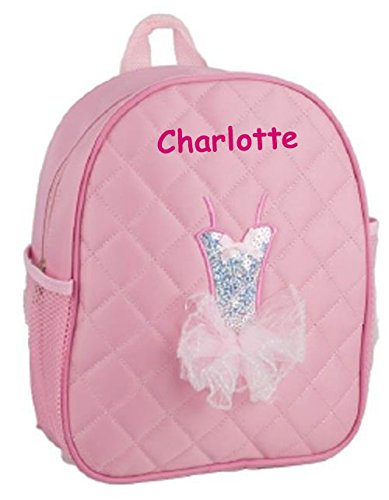 Princess Personalized Quilted Pink Tutu Themed Backpack Dance Bag - 12 Inches