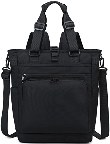 mygreen Laptop Backpack 15.6 Inch Stylish School Computer Backpack Messenger Tote Bag Water Repellent College Casual Daypack with Headphone Hole Travel Business Work Bag for Men Black