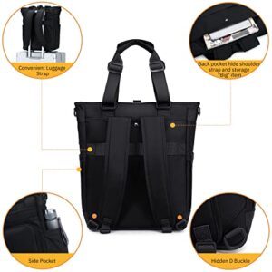 mygreen Laptop Backpack 15.6 Inch Stylish School Computer Backpack Messenger Tote Bag Water Repellent College Casual Daypack with Headphone Hole Travel Business Work Bag for Men Black