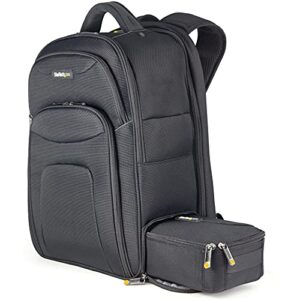 StarTech.com Unisex Backpack Ergonomic Computer Bag with Removable Accessory Case-Laptop/Tablet Pockets-Nylon, Black, 17.3" Professional IT Tech Work/Travel/Commute (NTBKBAG173)