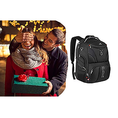 MATEIN Backpack for Men, Large Laptop Backpack with USB Port, Travel Backpacks for Women Student, Big College School Bookbag Water Resistant TSA Business Computer Bag Fit 17 Inch Notebook, Black