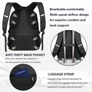 MATEIN Backpack for Men, Large Laptop Backpack with USB Port, Travel Backpacks for Women Student, Big College School Bookbag Water Resistant TSA Business Computer Bag Fit 17 Inch Notebook, Black