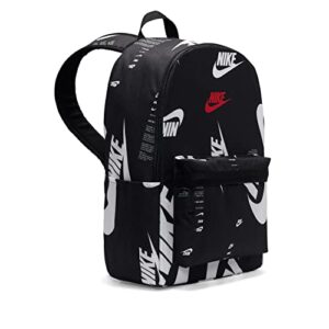 nike heritage 2.0 aop backpack dq5956-010 black/black/university red, one size