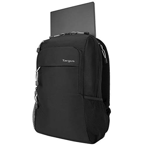 Targus Intellect Advanced Laptop Backpack for Lightweight Water-Resistant Slim Travel with Padded Back Support, Quick Access Stash Pouch, Protective Sleeve for 15.6-Inch, Black (TSB968GL)