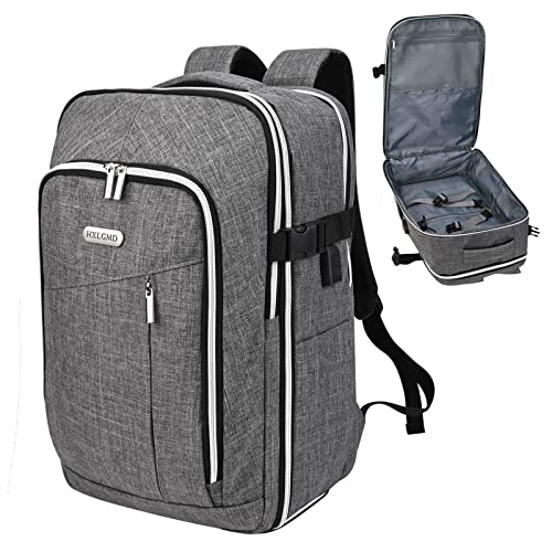 HXLGMD Large Travel Backpack for Women Men, Carry On Backpack Flight Approved, Water Resistant Luggage Daypack with Shoe Compartment Business Weekender Overnight Computer Bag Fits for 17 Inch Laptop