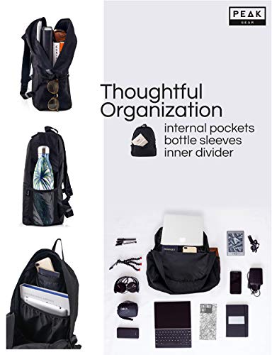 Peak Gear Foldable Backpack - Compact Packable Day Pack - Includes Lifetime Lost & Found ID