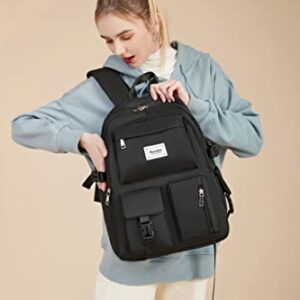 Teecho Cute Backpack for Girl Fashion Waterproof Daypack for Women Black