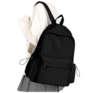 vecave school backpack black waterproof bookbag casual lightweight travel rucksack daypack backpacks for men women college high school bags backpack for boys girls teens