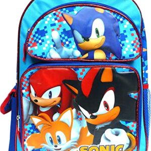 Sonic, Shadow, Tails & Knuckles The Hedgehog16 inch Large Backpack NEW, Blue, 16''