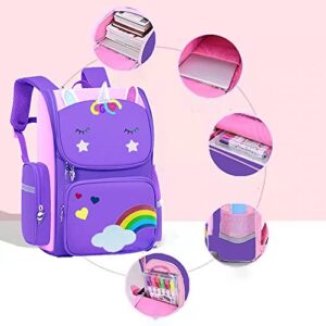 HT HONOR . TRUST Girls Backpack for Preschool Toddler ,15inch Kids Backpacks for Girls Purple Bookbags Kindergarten Children's School bag
