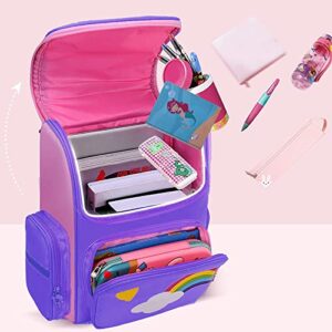 HT HONOR . TRUST Girls Backpack for Preschool Toddler ,15inch Kids Backpacks for Girls Purple Bookbags Kindergarten Children's School bag