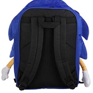 AI ACCESSORY INNOVATIONS Sonic The Hedgehog Backpack for Boys, Plush Padded Bookbag with Adjustable Shoulder Straps, Sonic Schoolbag with 3D Arms, Legs and Ears, Durable School Bag for Kids, Blue