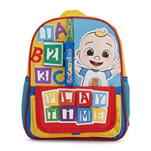 AI ACCESSORY INNOVATIONS Cocomelon JJ's Playtime Interactive Mini Backpack for Boys and Girls, Pre-school Schoolbag with Padded Back and Adjustable Straps, Versatile 12”