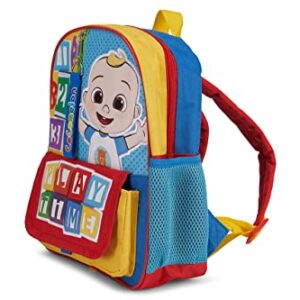 AI ACCESSORY INNOVATIONS Cocomelon JJ's Playtime Interactive Mini Backpack for Boys and Girls, Pre-school Schoolbag with Padded Back and Adjustable Straps, Versatile 12”