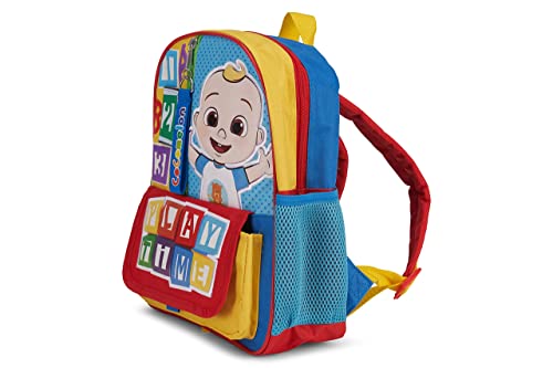 AI ACCESSORY INNOVATIONS Cocomelon JJ's Playtime Interactive Mini Backpack for Boys and Girls, Pre-school Schoolbag with Padded Back and Adjustable Straps, Versatile 12”