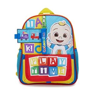 AI ACCESSORY INNOVATIONS Cocomelon JJ's Playtime Interactive Mini Backpack for Boys and Girls, Pre-school Schoolbag with Padded Back and Adjustable Straps, Versatile 12”