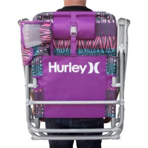 Hurley Backpack Beach Chair, One Size, Pink Violet