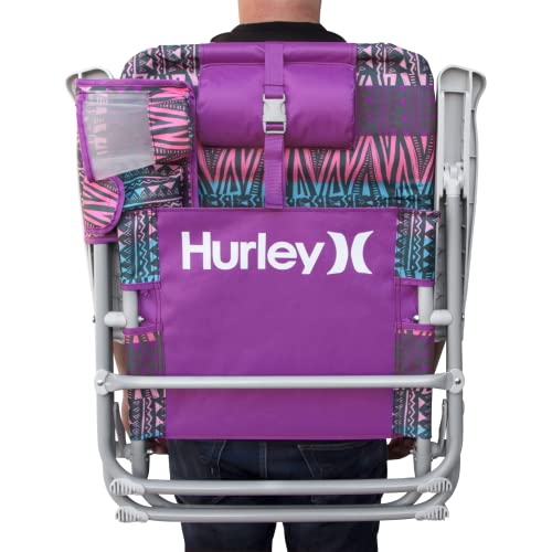 Hurley Backpack Beach Chair, One Size, Pink Violet