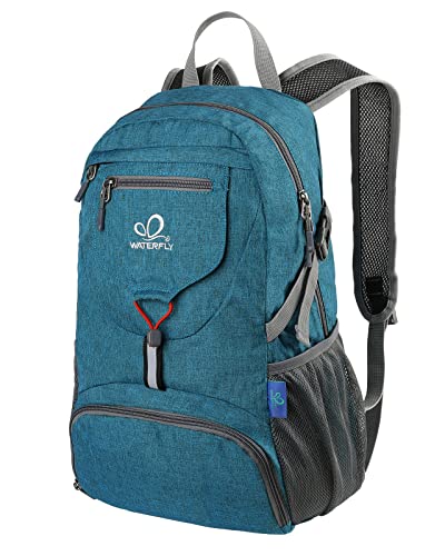 WATERFLY small lightweight packable backpack: 20l ultra-light foldable travel hiking daypack 29 liter fold hike camping day pack for man and woman