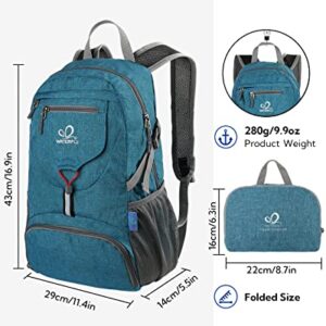 WATERFLY small lightweight packable backpack: 20l ultra-light foldable travel hiking daypack 29 liter fold hike camping day pack for man and woman