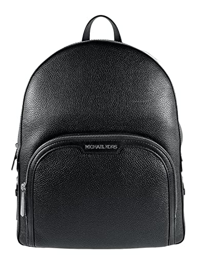 Michael Kors Jaycee Large 2 Zip Pocket Backpack Leather (Black)