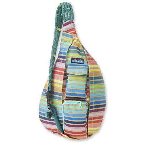 KAVU Original Rope Sling Bag Polyester Crossbody Backpack - Summer Stripe