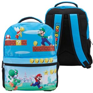 super mario nintendo’s backpack for boys & girls, school bag with front and side pockets, durable gaming bookbag with padded mesh back and adjustable mesh straps