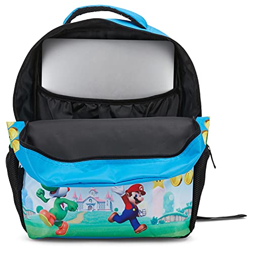 SUPER MARIO Nintendo’s Backpack for Boys & Girls, School Bag with Front and Side Pockets, Durable Gaming Bookbag with Padded Mesh Back and Adjustable Mesh Straps