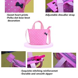 VIDOSCLA 3Pcs Heart Printing Backpack Sets Bowknot Primary Schoolbag Travel Daypack Shoulder Bag Girls Rucksack knapsack