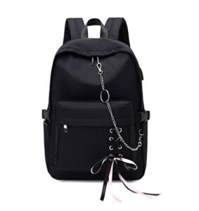 joymoze classic backpack for women stylish school backpack for teen girl black with chain