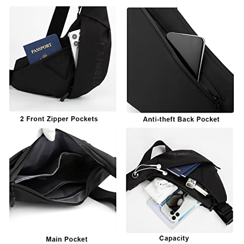 Cajmols Sling Bag for Men Crossbody Sling Backpack Travel Hiking Chest Bag Daypack Compatible iPad Mini