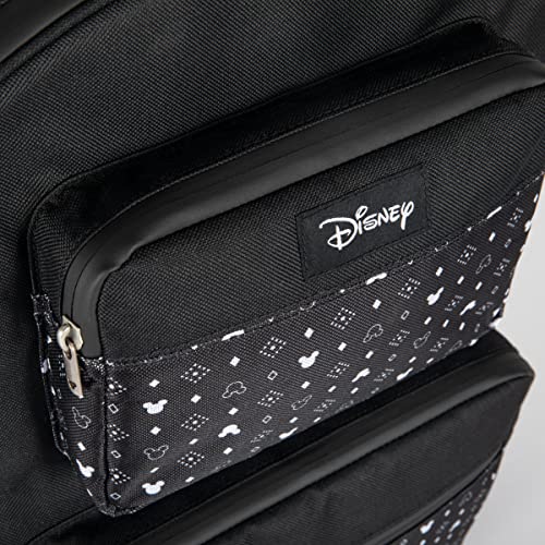ONIVA - a Picnic Time brand - Disney Classic Mickey Mouse Park Tripper Day Bag - Cooler Backpack - Soft Cooler Backpack - Insulated Lunch Bag, (Black with White Pattern)